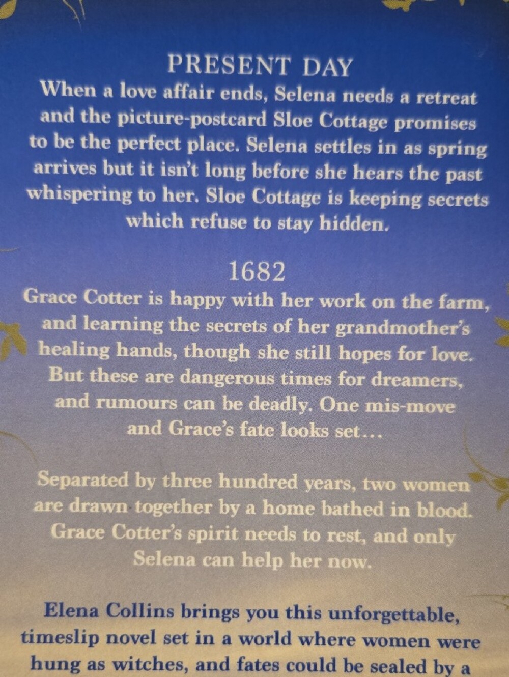 Elena Collins The Witch's Tree Paperback Book - Blue and Gold Cover - Picture 4 of 4